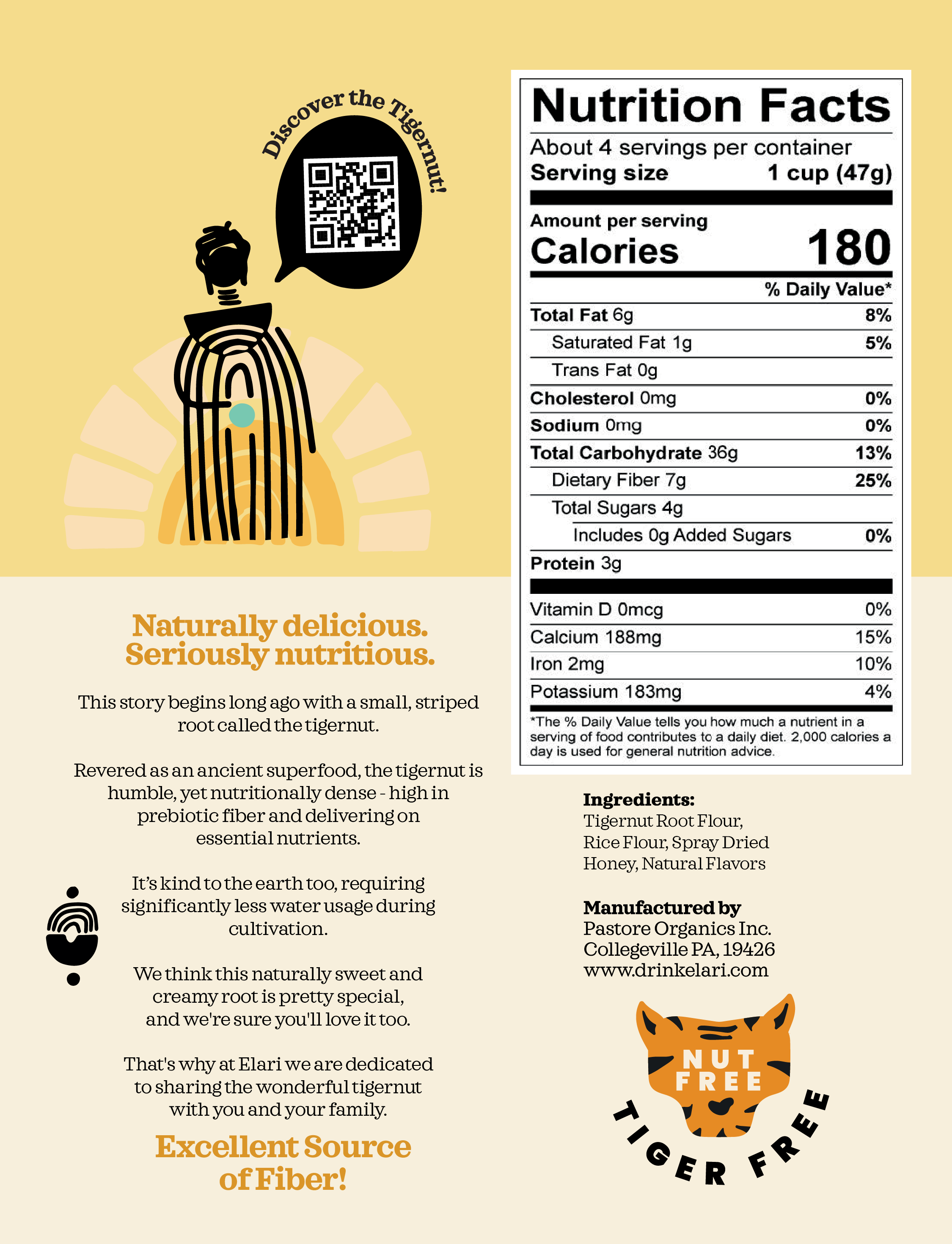 NEW! Elari Tigernut Root Cereal - Honey Vanilla